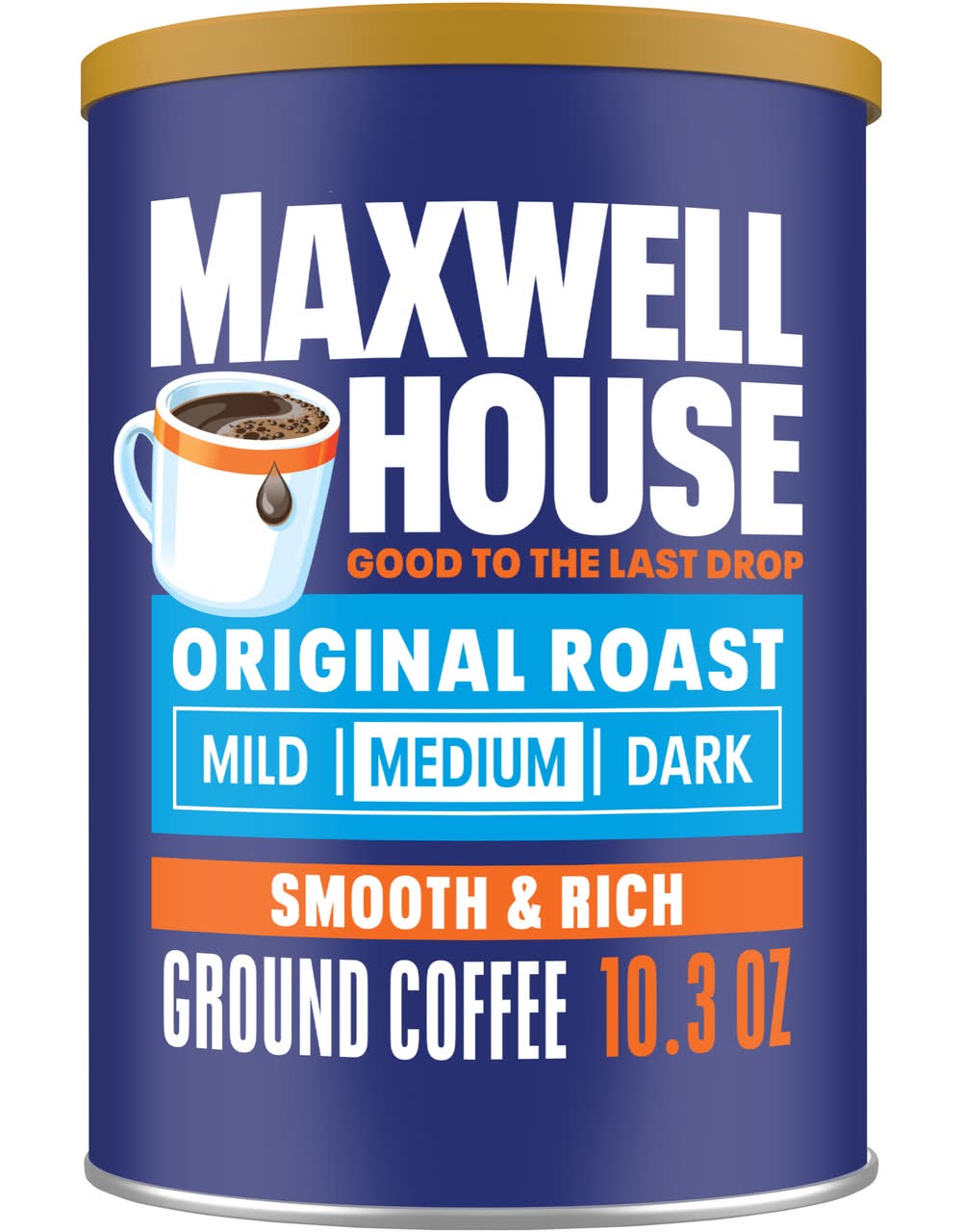 Maxwell House Smooth & Rich Ground Coffee, Original Roast (10.3 oz)