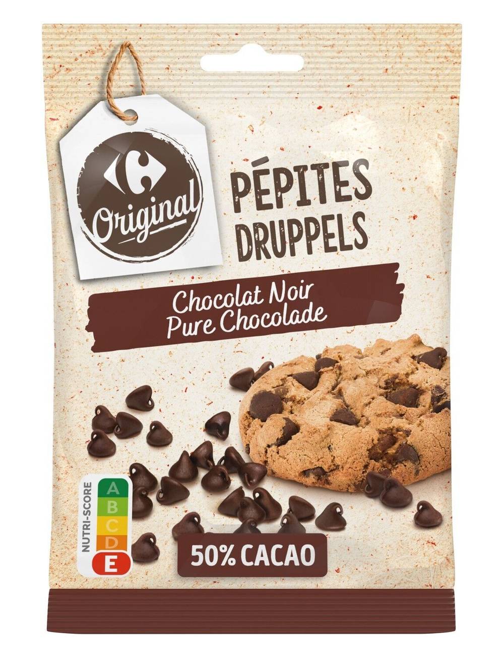 Carrefour Original - Pépites de chocolat noir 50% cacao (100g)