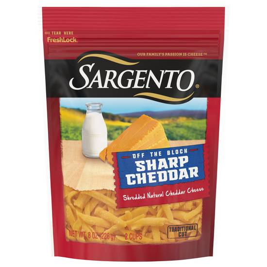 Sargento Shredded Sharp Cheddar Cheese (8 oz)