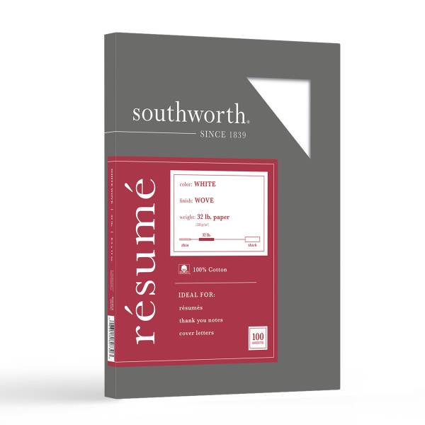 Southworth Cotton Resume Paper (100 ct)(8 1/2" x 11"/white)