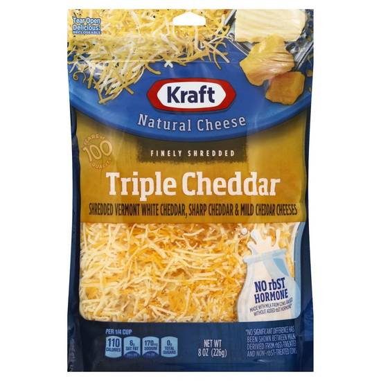 Kraft Finely Shredded Triple Cheddar Natural Cheese