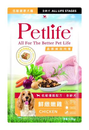 【Petlife】晶饌纖蔬肉糧 全齡犬 鮮緻嫩雞1.5kg#WP007654