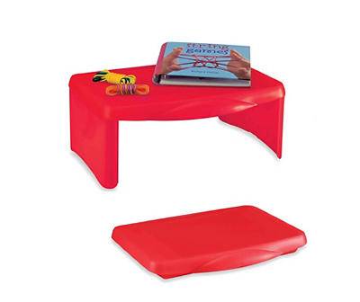 Red Portable Folding Lap Desk With Storage Activity Tray