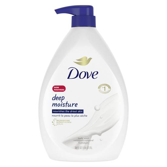 Dove MicroMoisture Body Wash Pump For Dry Skin Sulfate Free Moisturizing Bodywash, 30.6 OZ