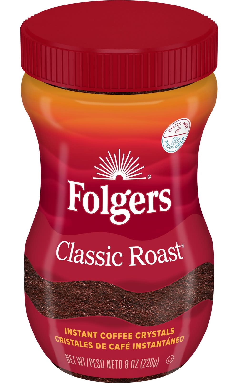 Folgers Classic Roast Instant Coffee Crystals (8 oz)