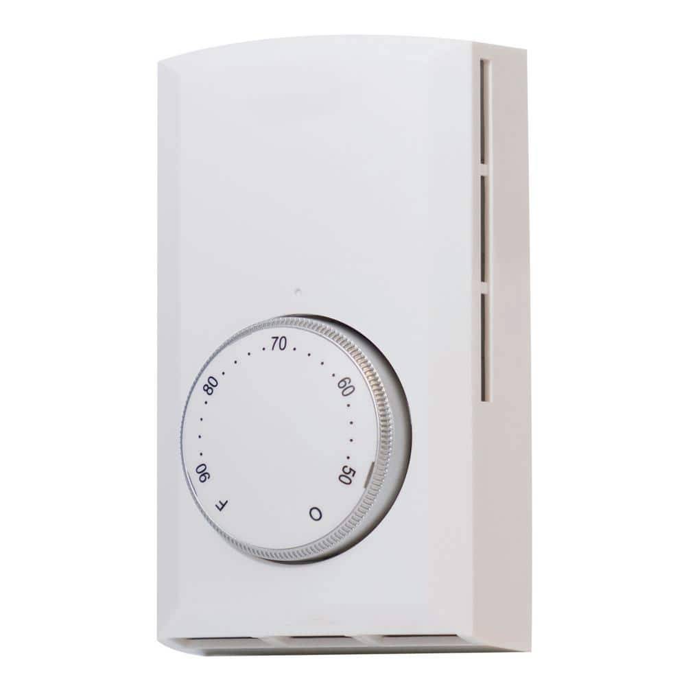 Cadet Double-Pole 22 Amp Line Voltage 120/240/208-Volt Mechanical Wall-Mount Non-Programmable Thermostat In White