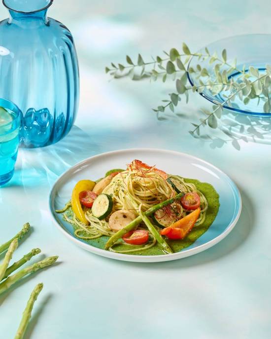 田園蔬菜義式青醬義大利麵 Pesto Sause Pasta with Vegetable