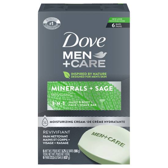 Dove Men Care Minerals & Sage Body and Face Bar (6 ct)