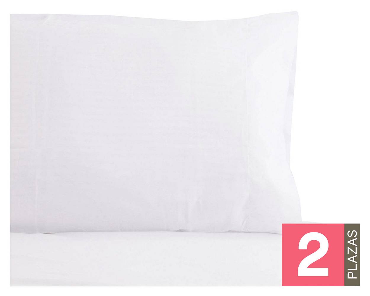 Cotidiana sábanas 144 hilos 2 plazas lisa blanco (1 sábana superior, 1 sábana inferior y 2 fundas almohada)