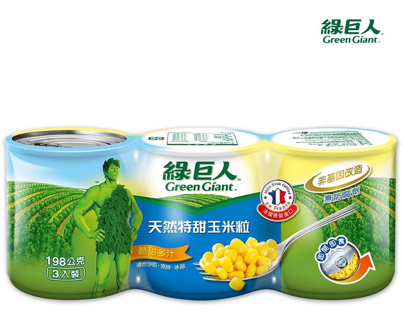 綠巨人天然特甜玉米粒198gx3 <198g克 x 1 x 3Can罐>