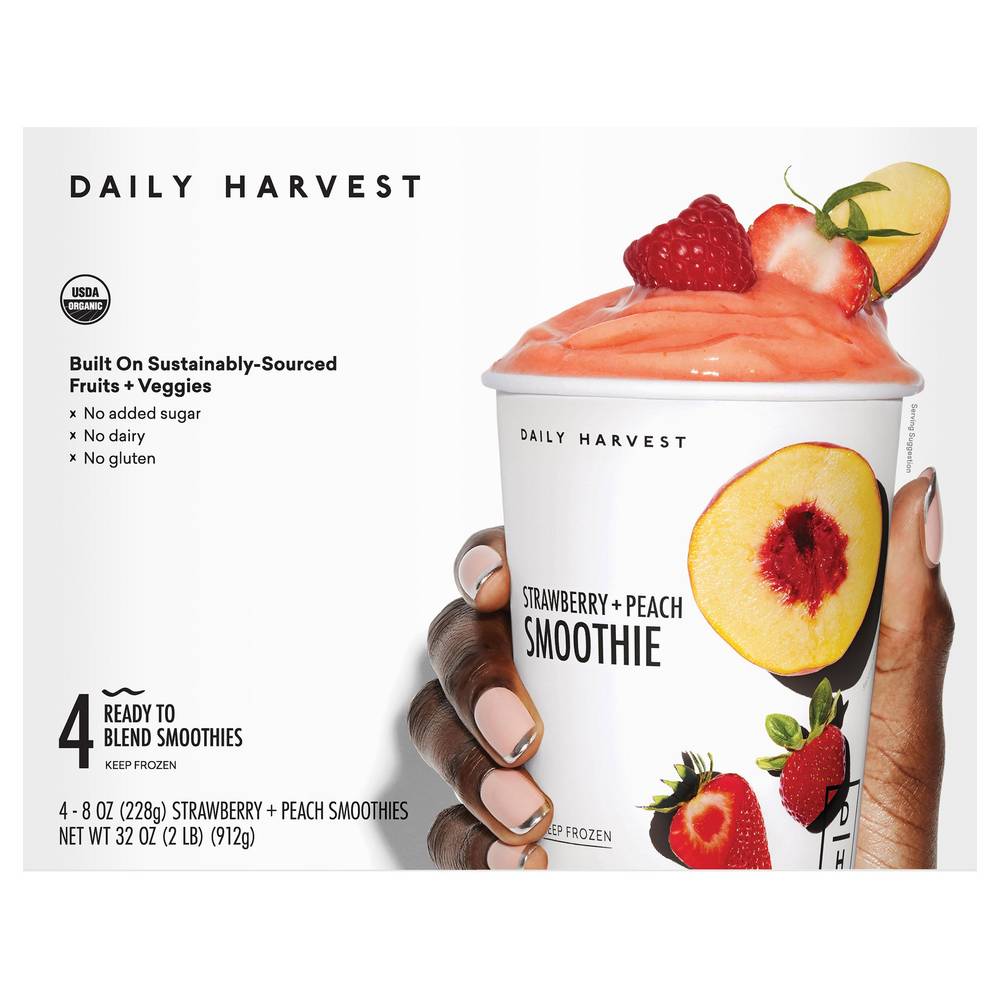 Daily Harvest Strawberry Peach Smoothie, 8 oz, 4-count