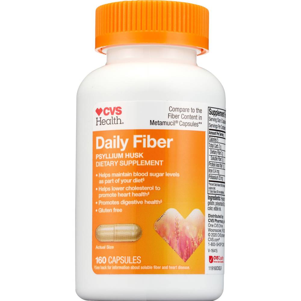 CVS Health Natural Daily Fiber Capsules, 160 CT