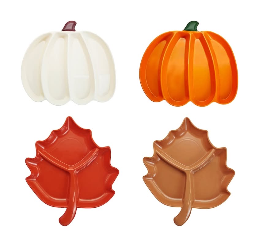 Harvest Theme Compartment Tray, Assorted Colors And Designs.