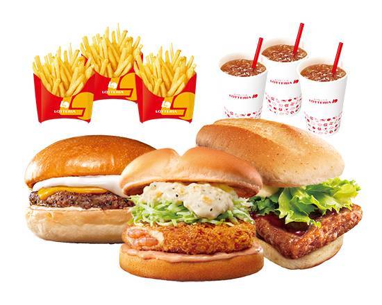 3人前 【選べるデリシェアセット】 Delivery Limited Burger Set for Three