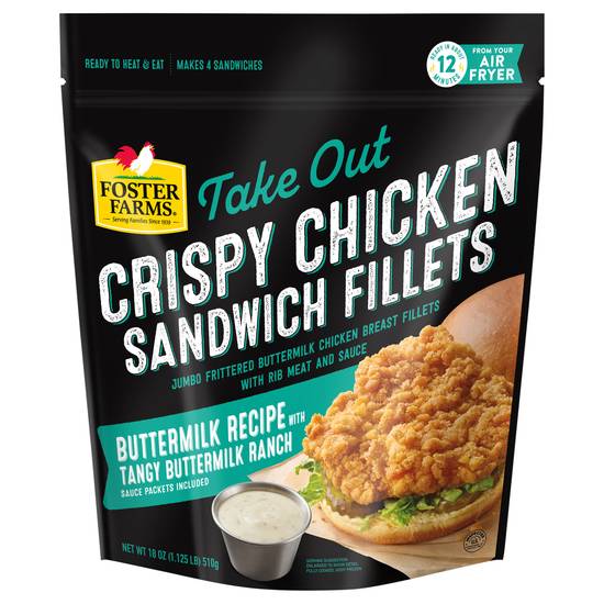 Foster Farms Buttermilk Recipe Crispy Chicken Sandwich Fillets (18 oz)