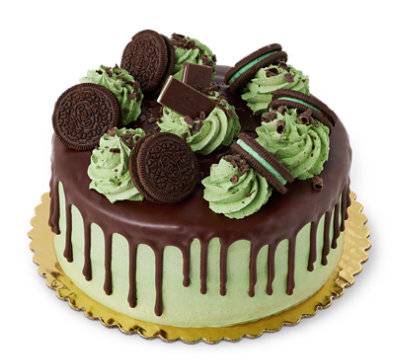 Double Layer Mint Chocolate Chip Cake 8 Inch