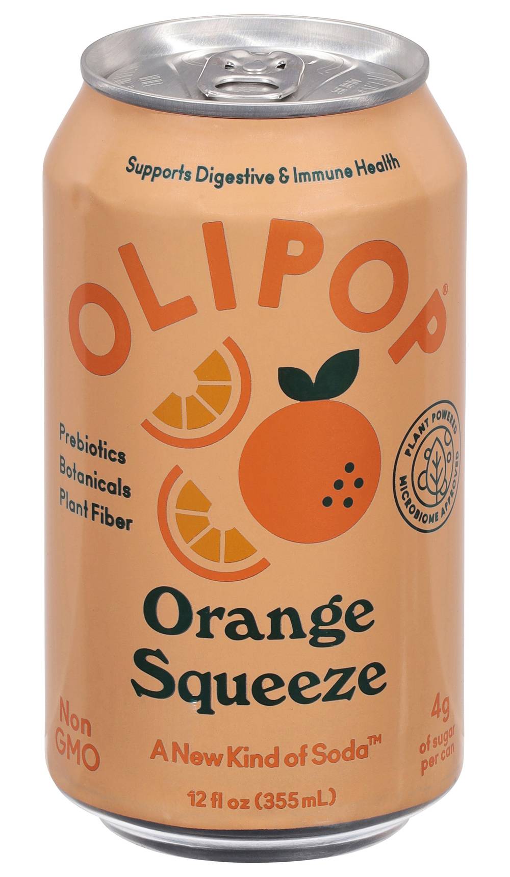 Olipop Prebiotic Soda Pop, Orange Squeeze (12 fl oz)