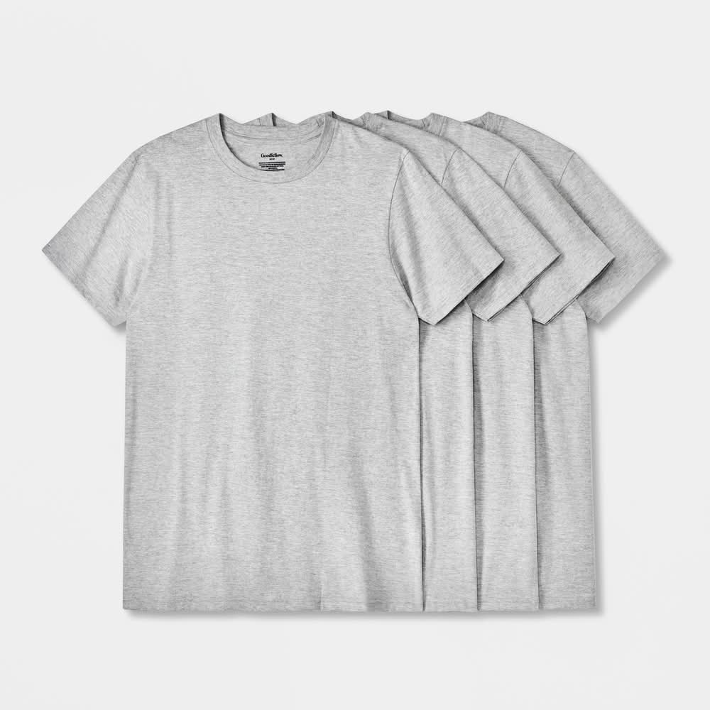 Goodfellow & Co. Short Sleeve Crewneck T Shirt, S, Heathered Gray (4 ct)