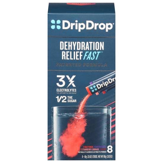 Dripdrop Electrolyte Powder Sticks Juicy Classics Variety pack (8 ct0