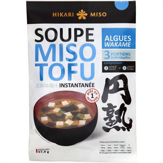 Soupe au Tofu et algues wakame Hikari Miso - le sachet de 57,9 g