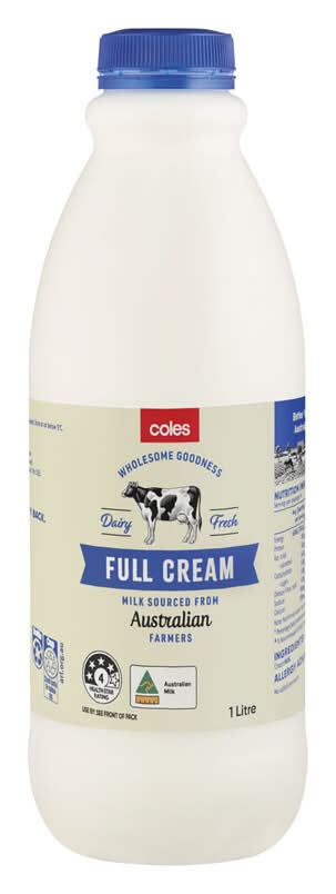 Coles Full Cream Milk (1L)