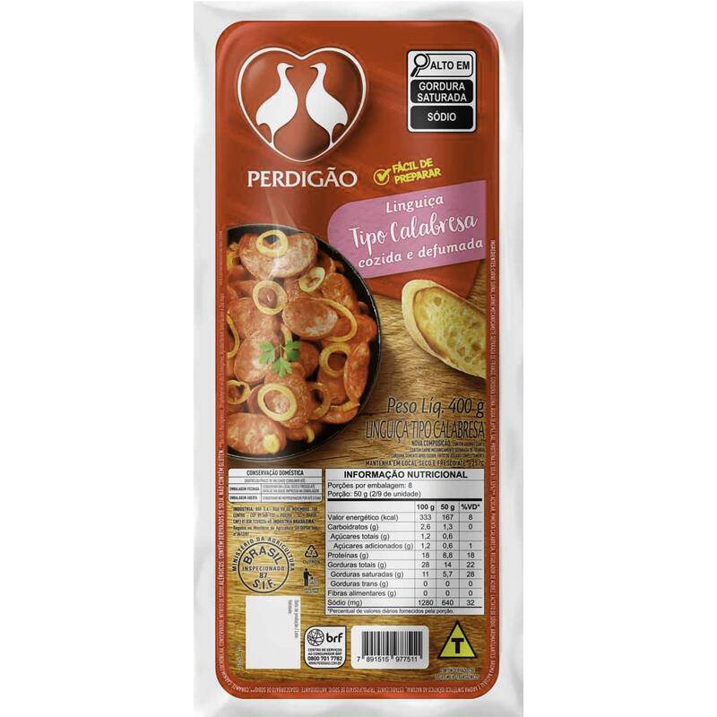 Perdigão linguiça tipo calabresa defumada (400 g)