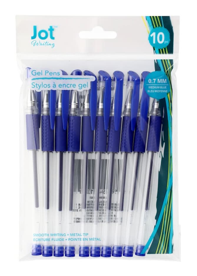 Jot Writing Gel Pens, 0.7 mm, Blue (10 ct)