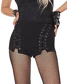 Black Lace-Up Shorts (Adult Large)