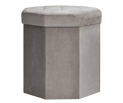 Real Living Suede Storage Ottoman (gray)