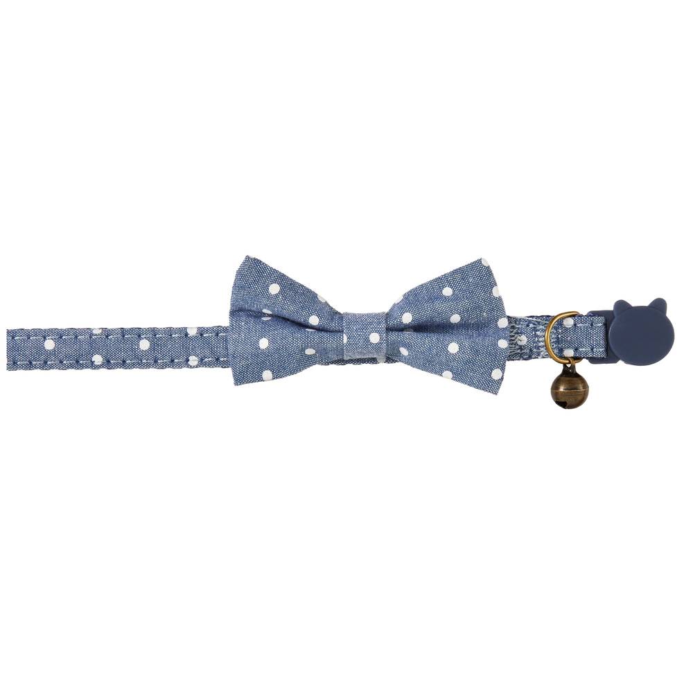 Whisker City Bow Tie Easy Release Cat Collar, 7-9 ", Blue