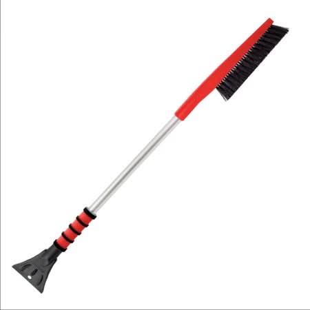 Mallory Ignition Snow Brush and Ice Scraper, 35", Red
