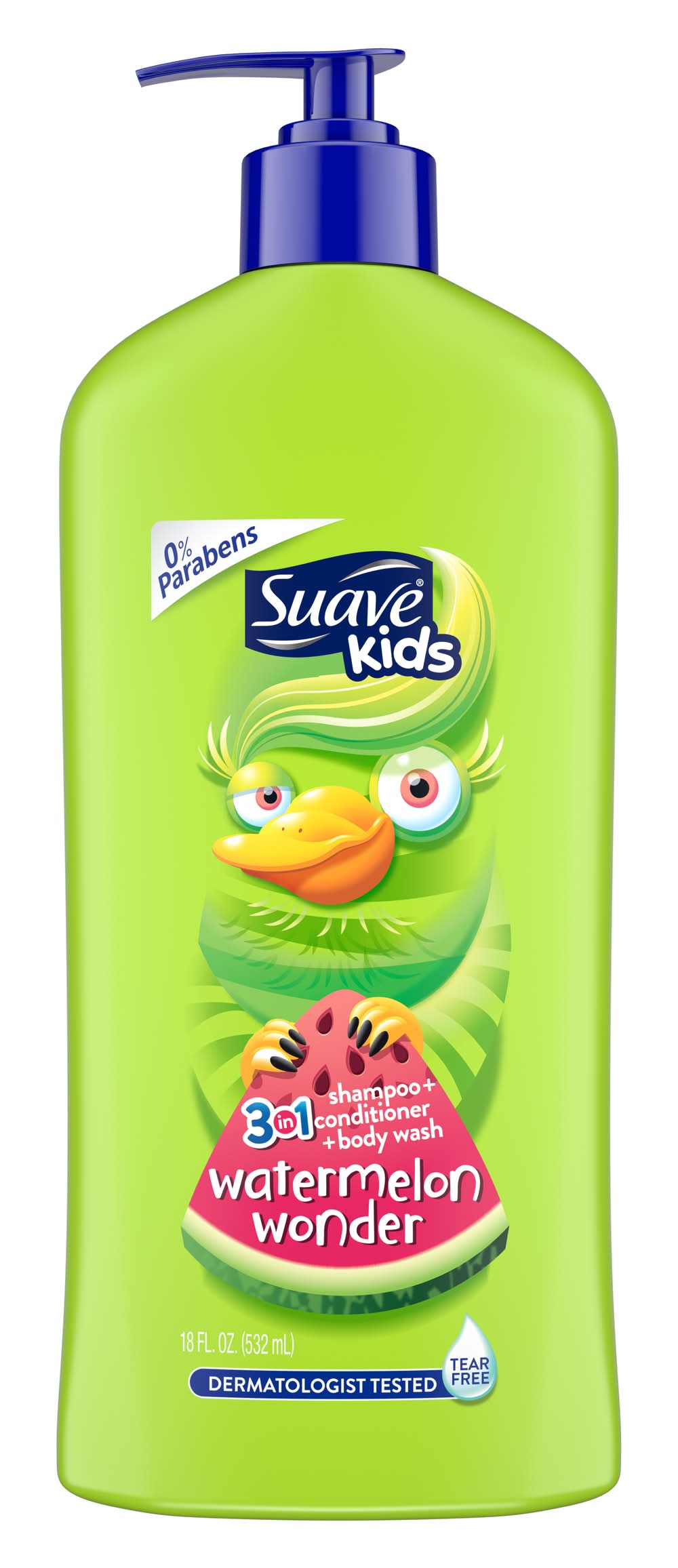Suave Kids 3 in 1 Shampoo + Conditioner + Body Wash, Watermelon Wonder (18 fl oz)
