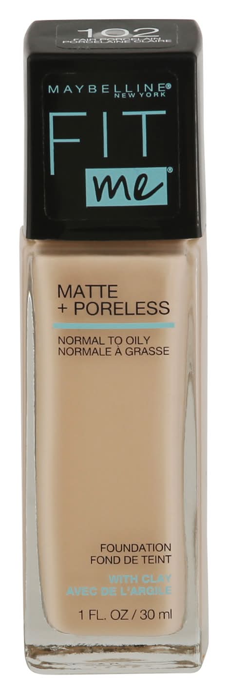 Maybelline Fit Me Fair Porcelain 102 Matte + Poreless Foundation (1 fl oz)
