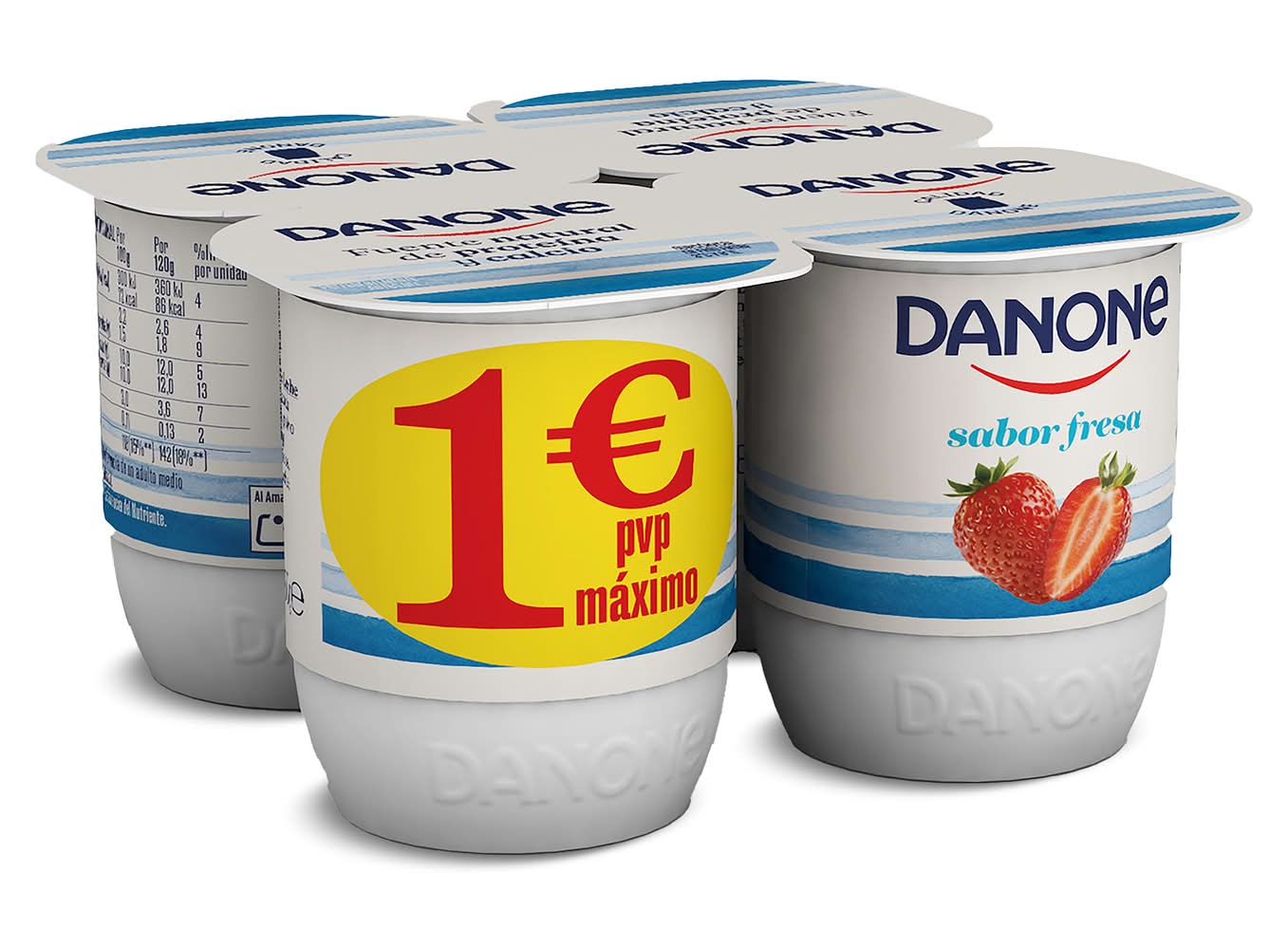 Yogur Sabor Fresa Danone Pack 4 X 120 G
