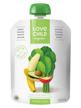 Love Child Organics Super Blends Baby Puree, Assorted (128 g)