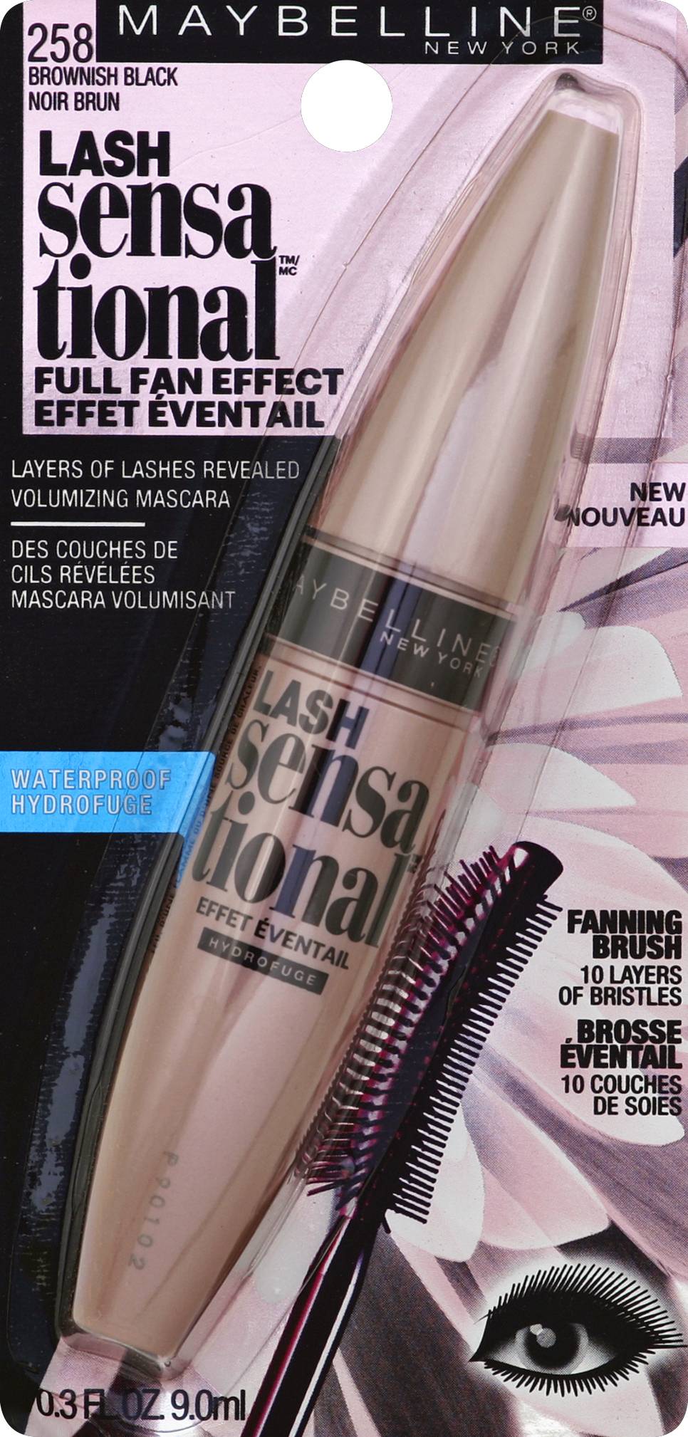 Maybelline Lash Sensational Brownish Black 258 Waterproof Mascara (0.4 oz)