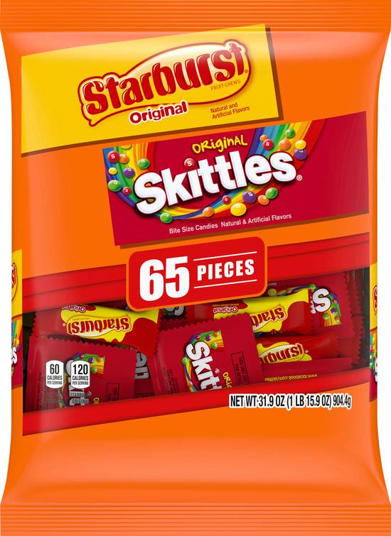 Skittles Starburst Original Bite Size Candies (65 ct)