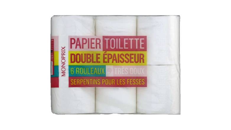 Monoprix - Rouleaux de papier toilette double épaisseur (6 pièces)