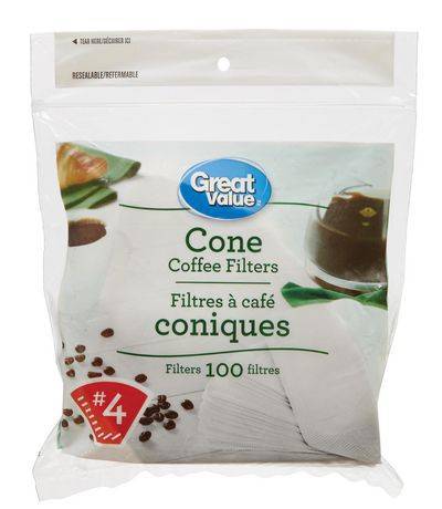 Great Value Cone Coffee Filters No. 4 (100 units)