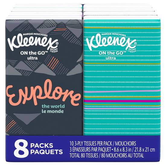 Kleenex Facial Tissue Go pack (8 ct)