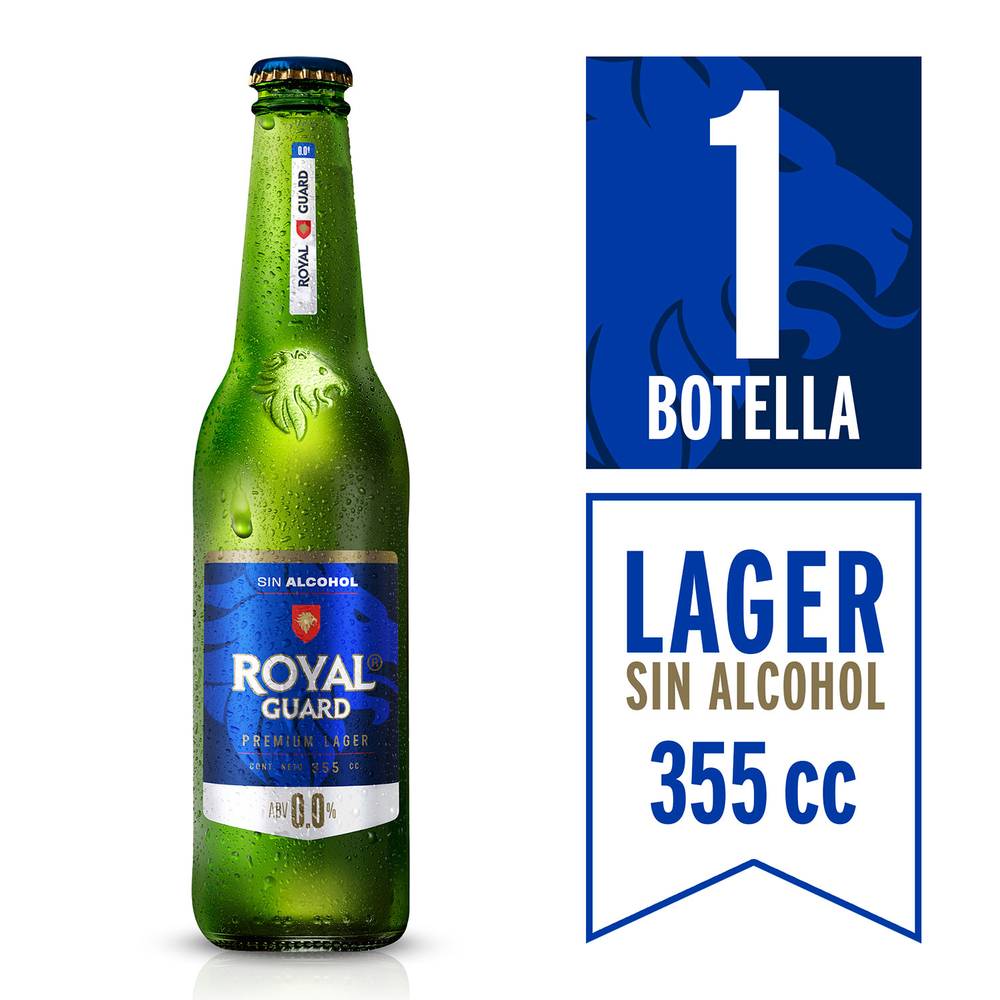 Royal guard cerveza lager sin alcohol (botella 355 ml)