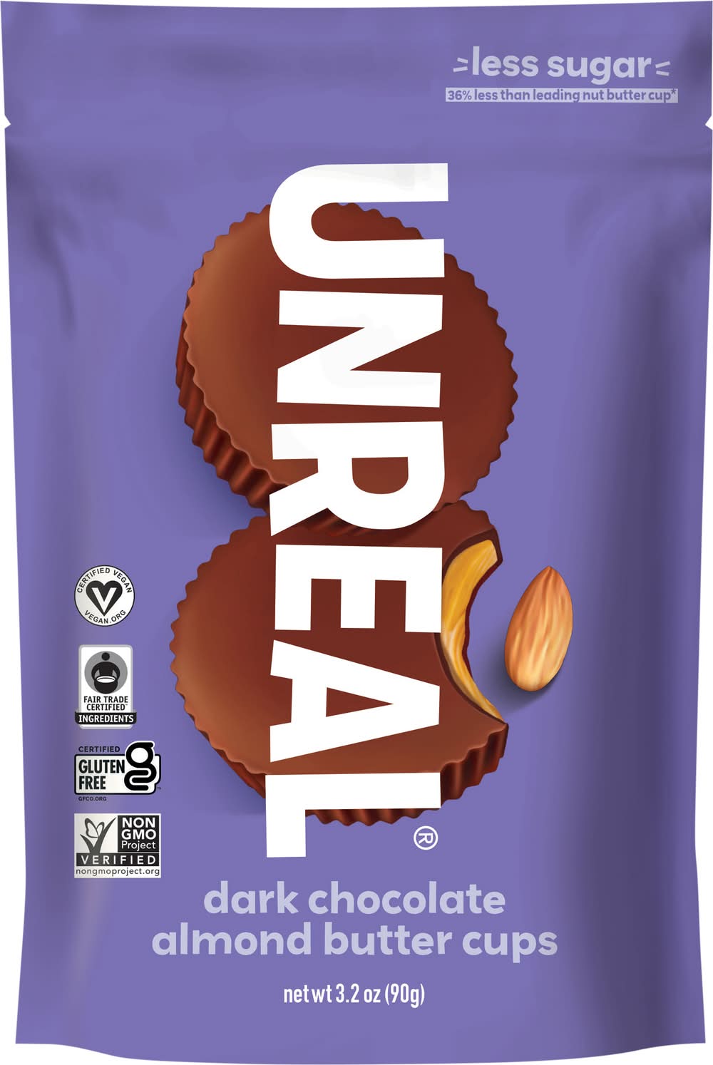 Unreal Dark Chocolate Cups, Almond Butter (3.2 oz)