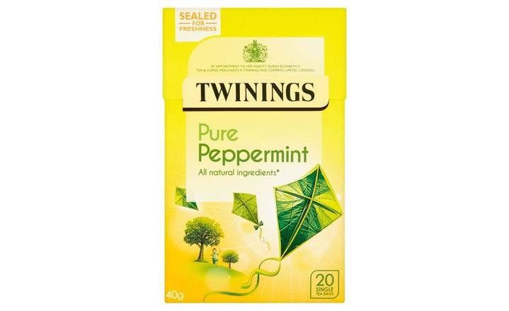 Twinings Pure Peppermint 20 Single Tea Bags 40g (352242) 
