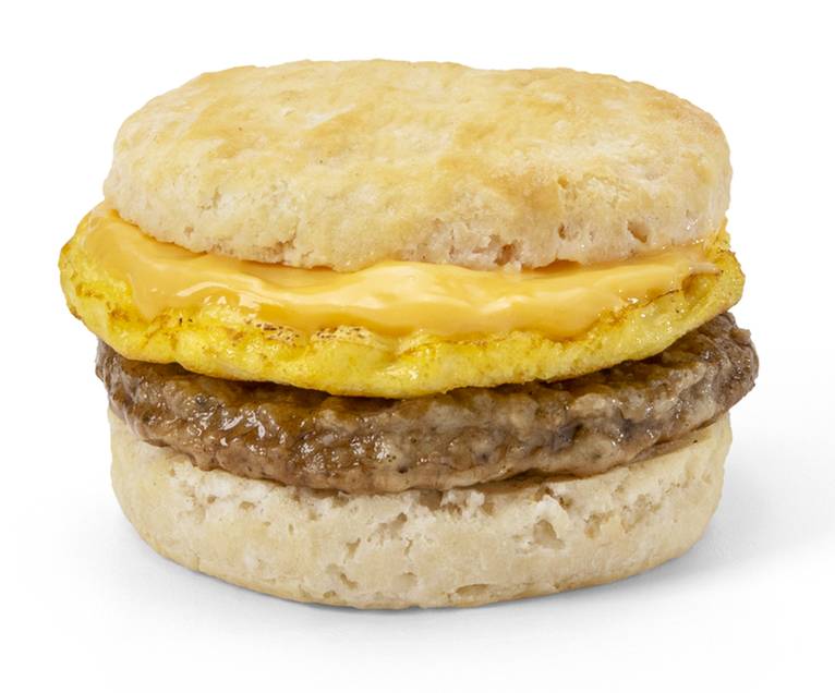 Breakfast Egg And Sausage Biscuit Sandwich