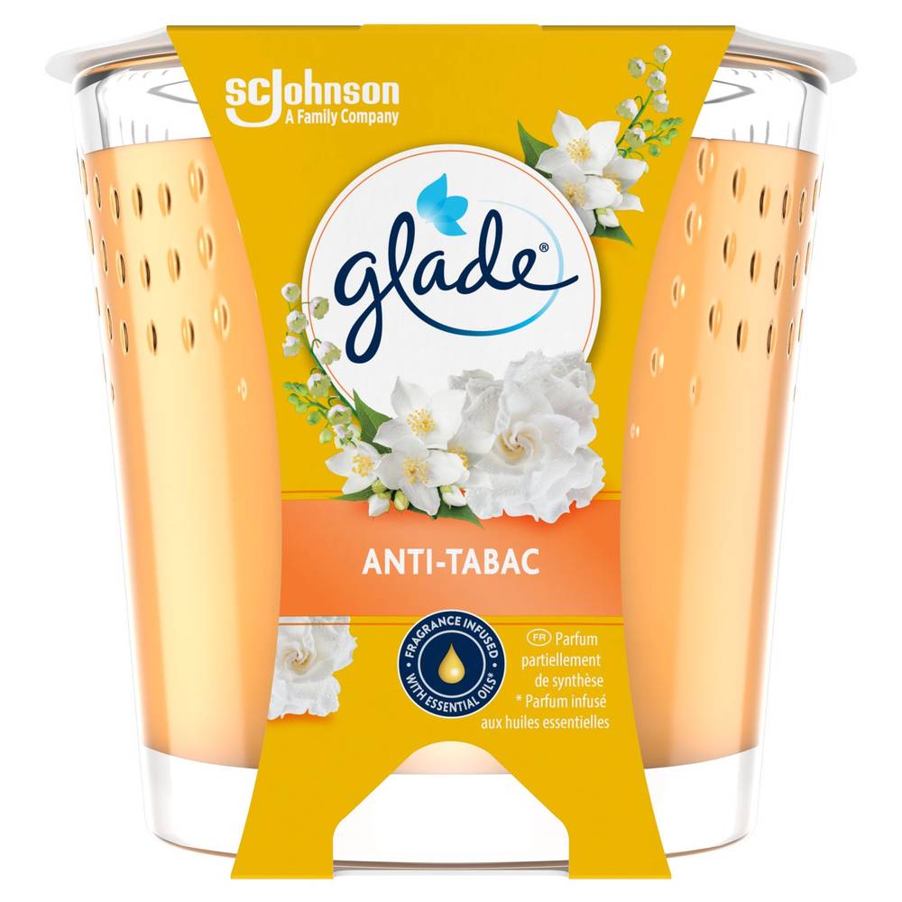 Glade - Bougie anti tabac, huiles essentielles (112g)