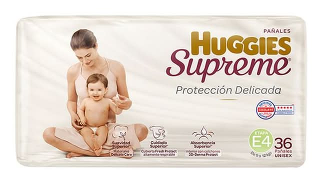 Huggies · Supreme pañales, unisex, Etapa 4 (36 un)