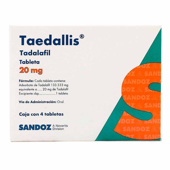 Sandoz taedallis tadalafil tabletas 20 mg (4 piezas)