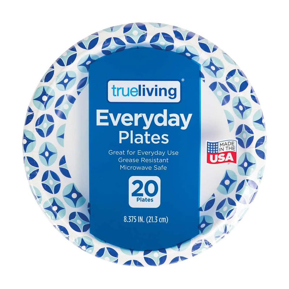 True Living Everyday Plates, 8.375 in (20 ct)
