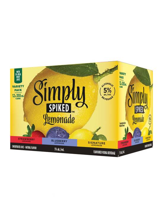Molson Sparkling · Simply Spiked Lemonade Variety Pack (12 x 355 mL)