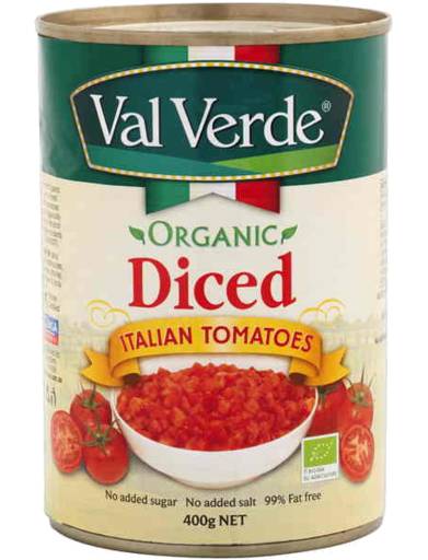 VAL VERDE Organic Diced Italian Tomatoes (400g)